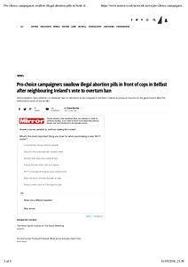Pro-choice campaigners swallow illegal abortion pills in front of cops in Belfast after neighbouring Ireland's vote to overturn ban - Mirror Online.pdf